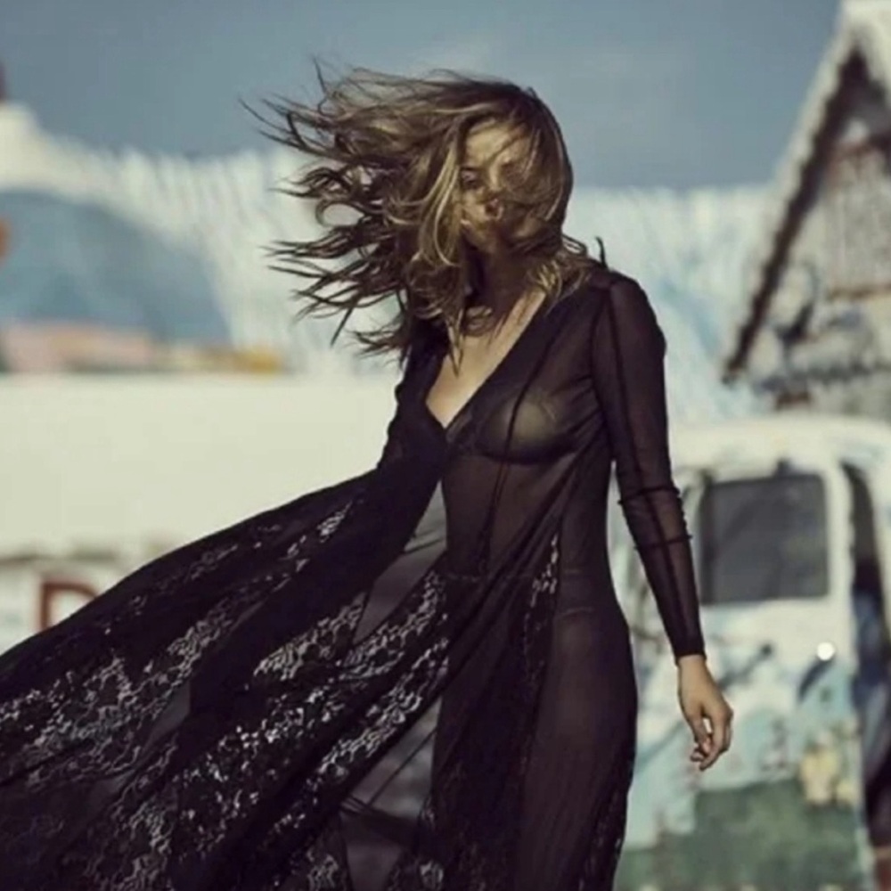 We are HAH (Hot As Hell) Women’s Mama C Lace Sheer Maxi Dress Black size S